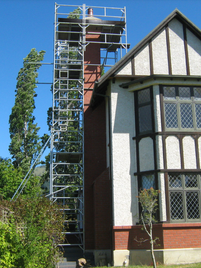 Cantilever around chimney